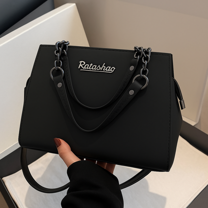 Black Genuine Leather Messenger Bag For Women