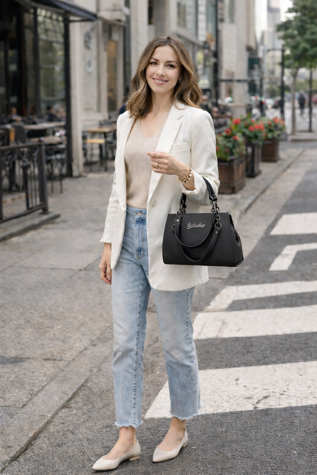 Black Genuine Leather Messenger Bag For Women