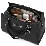 Black Genuine Leather Messenger Bag For Women