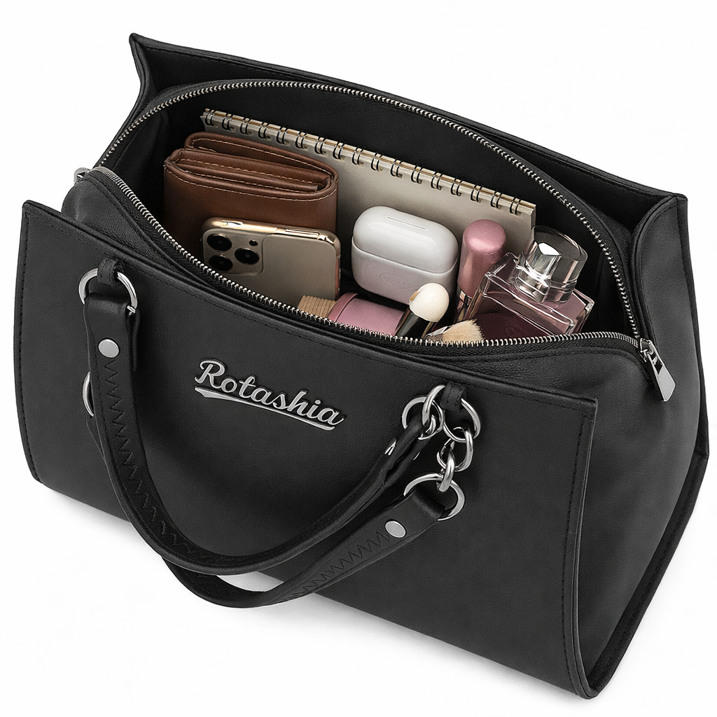 Black Genuine Leather Messenger Bag For Women