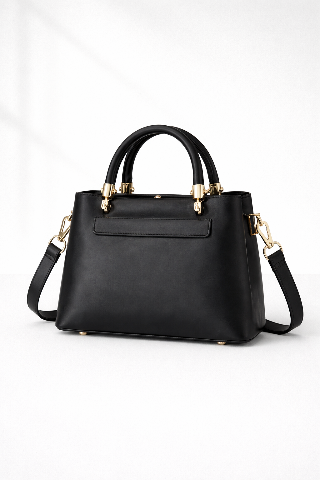 Noir Elegance Luxe Structured Satchel