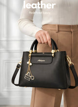 Noir Elegance Luxe Structured Satchel