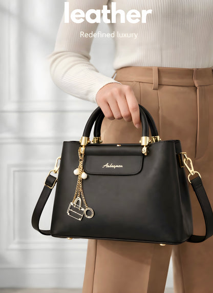 Noir Elegance Luxe Structured Satchel