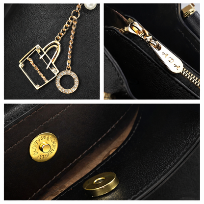 Noir Elegance Luxe Structured Satchel