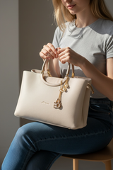 Celeste Ivory Luxe Textured Tote Bag