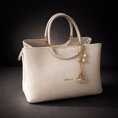 Celeste Ivory Luxe Textured Tote Bag